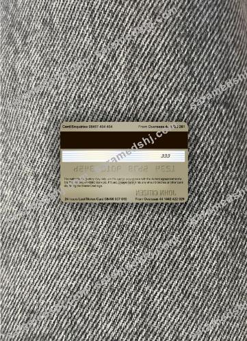 United Kingdom HSBC Gold mastercard credit card photolook back